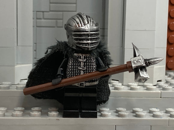 Custom Dark Warlord w/Custom Helm, Hauberk & Warhammer! (In Oxidized IRON)