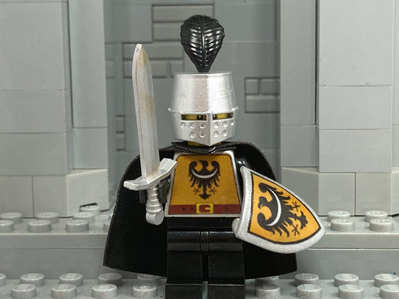 13th Century Silesian Polish Knight w/Custom Shield & Torso! (in Metallic Silver)