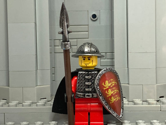 Lionheart Knight w/Custom Helm, Hauberk, Kite Shield & Boar Spear!