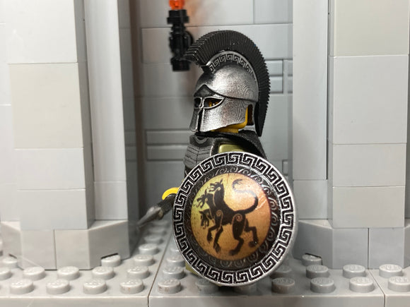Greek Hoplite Warrior w/Custom Corinthian Helm, Cuirass, Shield, & Javelin!