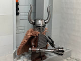 Dark Warlord w/Custom Horns & TWO Weapons! (In Oxidized IRON)