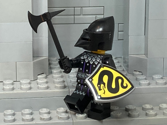 Custom Black Knight w/Bascinet & Authentic LEGO figure and shield