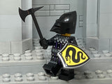 Custom Black Knight w/Bascinet & Authentic LEGO figure and shield!
