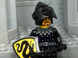 Custom Black Knight w/Bascinet & Authentic LEGO figure and shield!