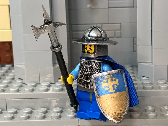 Holy Sepulchre Crusader w/Custom Hauberk in LEGO Kettle Helm (In Oxidized Iron)