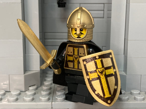 Teutonic Crusader Knight w/Norman Helm! (In 18K Gold)