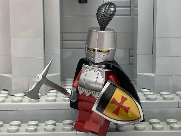Little Armory Custom Knight w/Great Helm & Feather Plume! (in Metallic Silver)