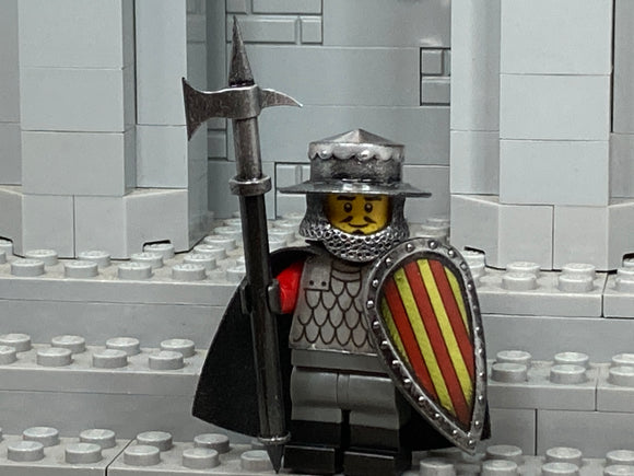 Spanish Knight w/Custom Kettle Helm & Kite Shield! (In Oxidized IRON)