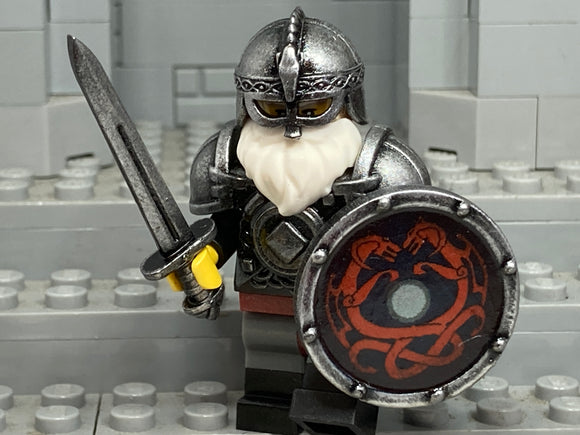 Viking King w/Custom Helm, Kite Shield, Viking Sword, & Torso! (in Oxidized Iron)