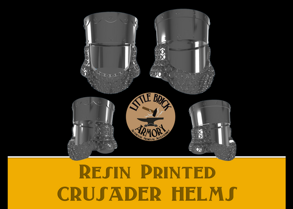 Resin Printed Crusader Helm w/Aventail