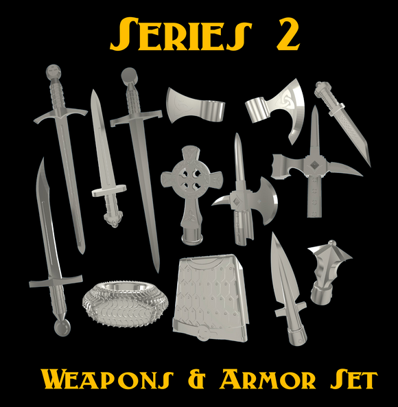 Series 2 Weapons & Armor Set (14 Total Pieces)
