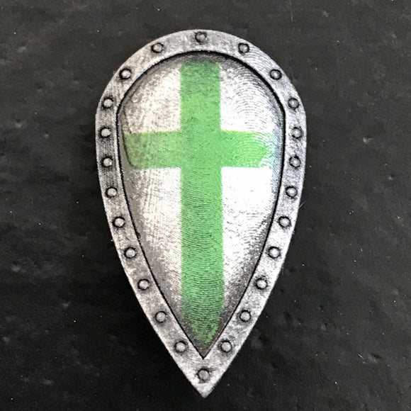 Custom St. Lazarus Crusader Order Kite Shield (in Oxidized Iron)