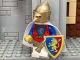 LBA Custom Lion Knight w/Bascinet & Authentic LEGO Prints! (in NEW Metallic Gold)