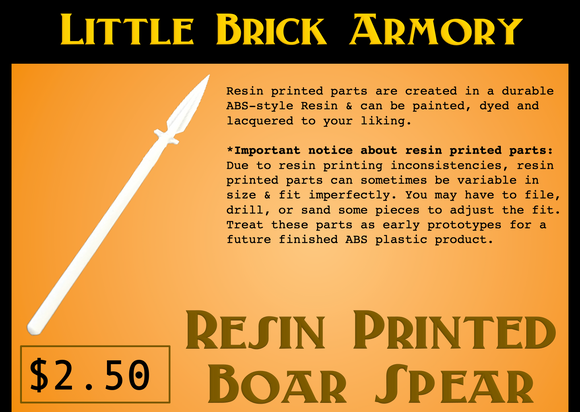 Resin Printed Boar Spear