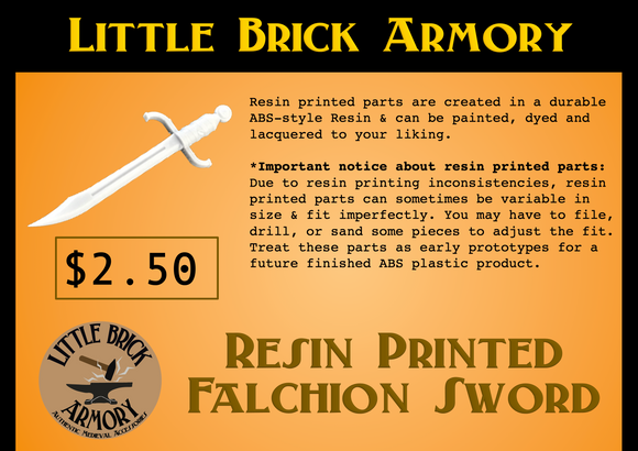 Resin Printed Falchion Sword